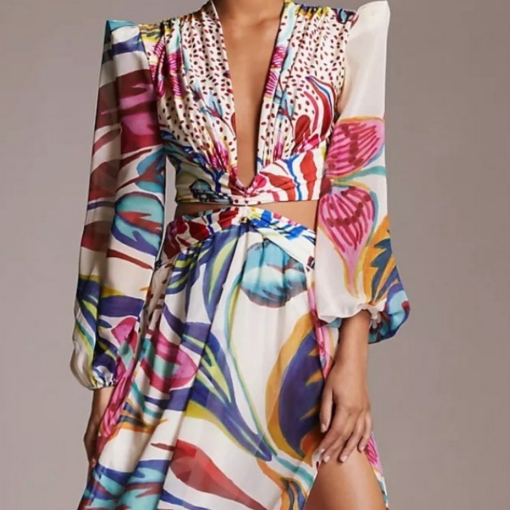 PatBo Flora Plunge Cut-Out Maxi Dress • Size Large • NEW - Picture 3 of 15